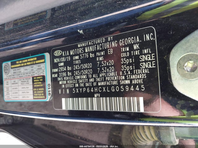 Aukcja sprzedaży 2020 Kia Telluride S, vin: 5XYP64HCXLG059445, numer aukcji: 44754128