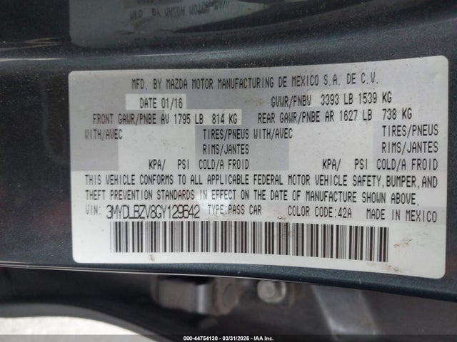 3MYDLBZV8GY129642 Scion IA