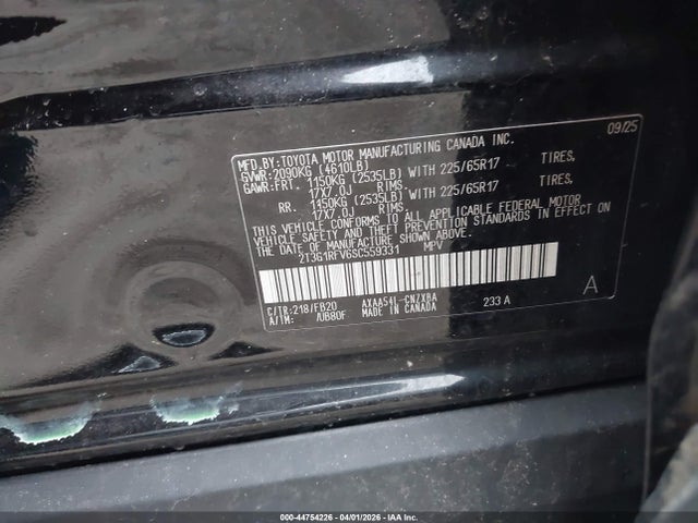 Toyota RAV4 LE 2025 2T3G1RFV6SC559331 Image 9