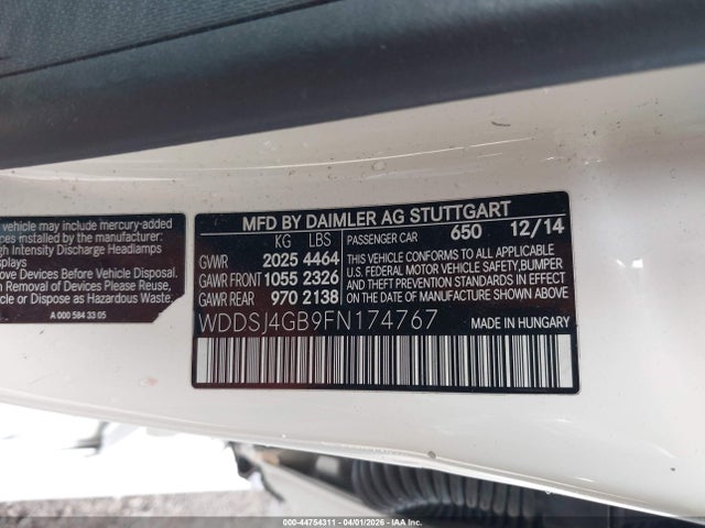 WDDSJ4GB9FN174767 Mercedes-Benz CLA 250 4MATIC