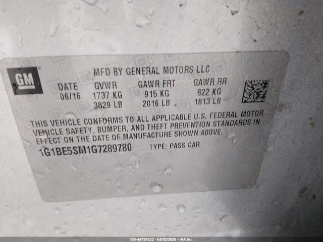 Chevrolet Cruze Lt Auto 2016 1G1BE5SM1G7289780 Image 9