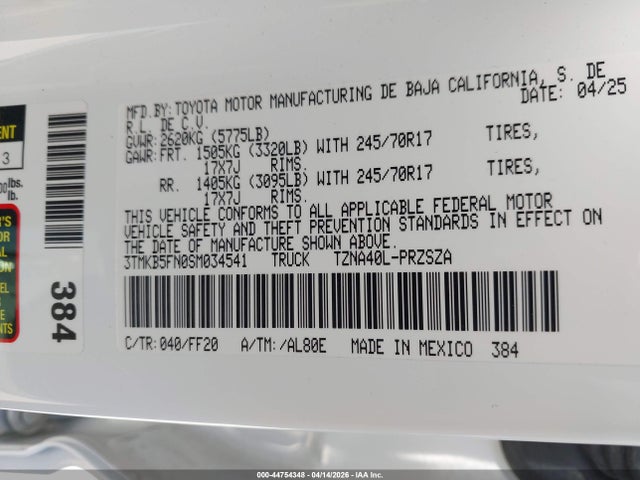 Toyota Tacoma Sr5 2025 3TMKB5FN0SM034541 Image 9