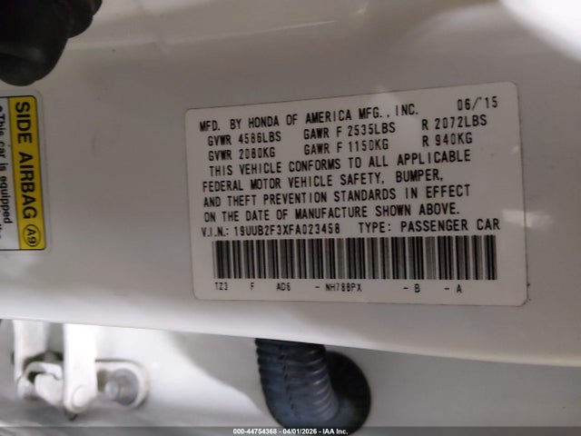 Aukcja sprzedaży 2015 Acura Tlx V6, vin: 19UUB2F3XFA023458, numer aukcji: 44754368