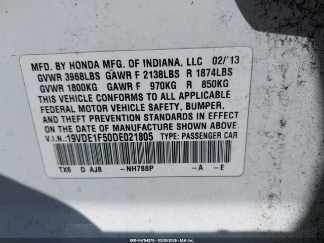 2013 ACURA ILX 19VDE1F50DE021805 Photo 8