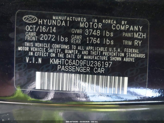 2015 HYUNDAI VELOSTER KMHTC6AD9FU236197 Photo 8