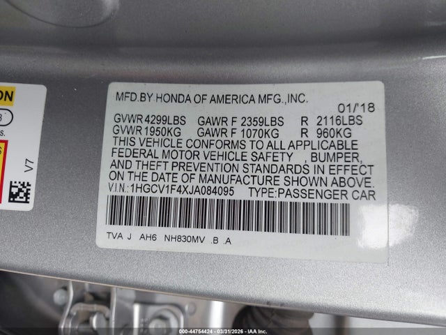 1HGCV1F4XJA084095 Honda ACCORD EX
