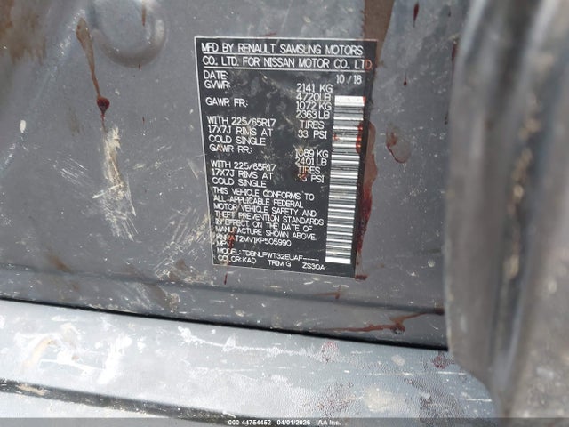 Aukcja sprzedaży 2019 Nissan Rogue S, vin: KNMAT2MV1KP505990, numer aukcji: 44754452