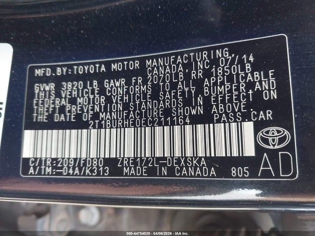 Toyota Corolla S Plus 2014 2T1BURHE0EC211164 Image 9