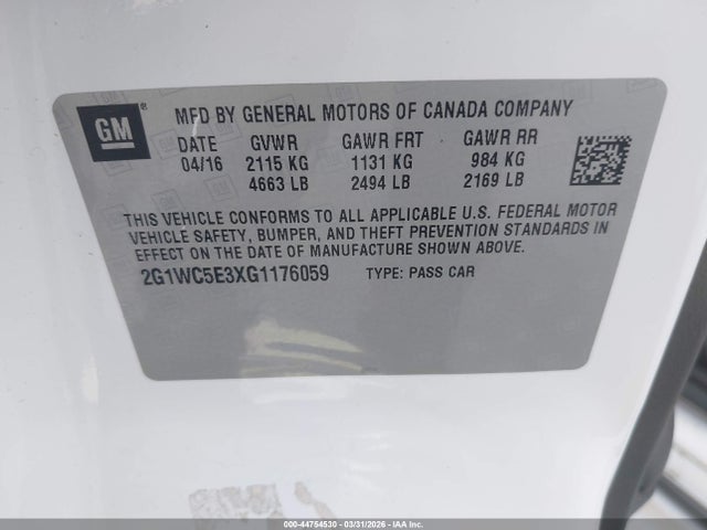 Chevrolet Impala Limited Ltz 2016 2G1WC5E3XG1176059 Image 9