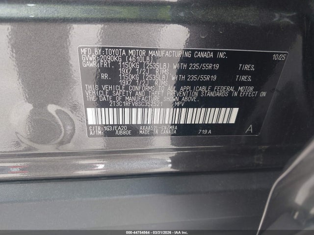 Toyota Rav4 Xle Premium 2025 2T3C1RFV8SC352521 Image 9