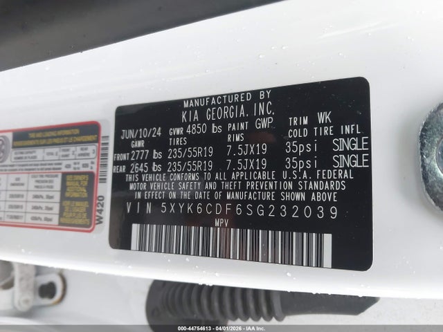 Продаж на аукціоні авто 2025 Kia Sportage X-line, vin: 5XYK6CDF6SG232039, номер лоту: 44754613