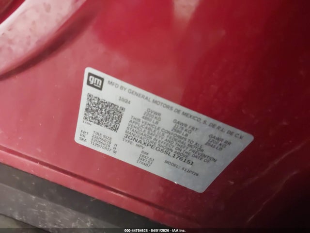44754628 :رقم المزاد ، 3GNAXPEG5SL176151 vin ، 2025 Chevrolet Equinox Awd Lt مزاد بيع