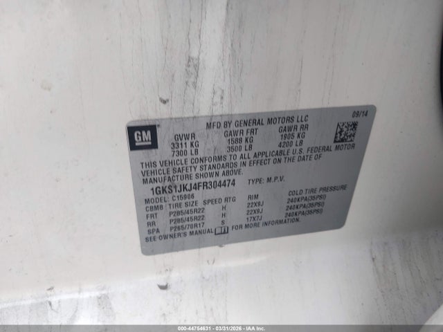 2015 GMC YUKON XL 1500 1GKS1JKJ4FR304474 Photo 8