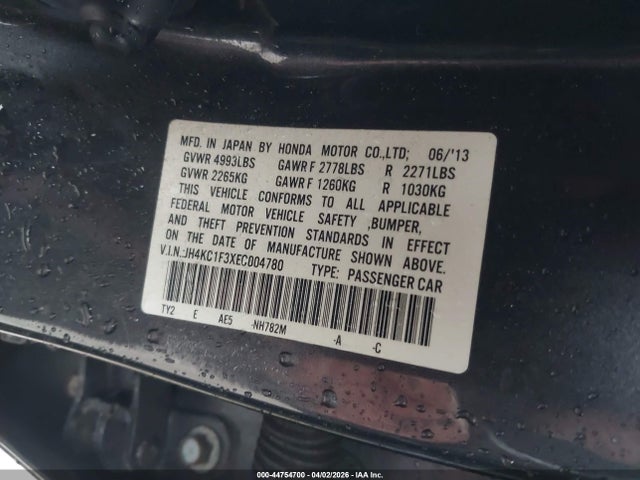 Продаж на аукціоні авто 2014 Acura Rlx, vin: JH4KC1F3XEC004780, номер лоту: 44754700