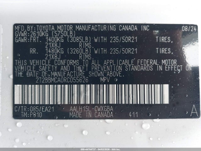 2024 Lexus Rx 350h Premium მანქანა იყიდება აუქციონზე, vin: 2T2BBMCA0RC055626, აუქციონის ნომერი: 44754737