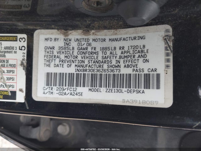 2006 TOYOTA COROLLA 1NXBR30E36Z653673 Photo 8