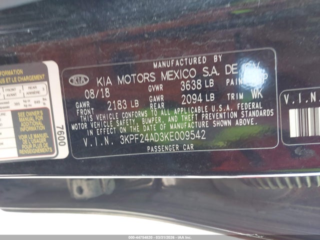 2019 KIA FORTE 3KPF24AD3KE009542 Photo 8