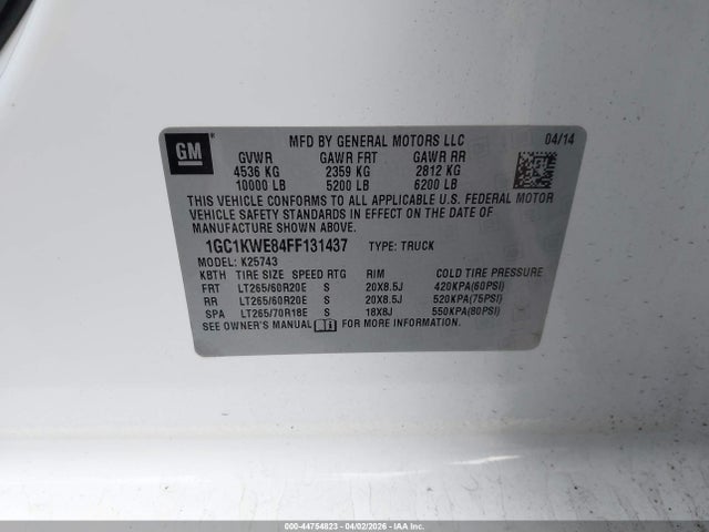 1GC1KWE84FF131437 Chevrolet Silverado 2500hd Ltz