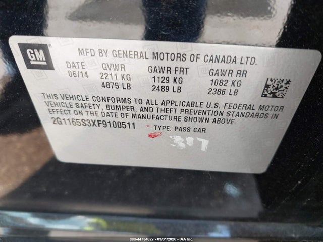 2015 CHEVROLET IMPALA 2G1165S3XF9100511 Photo 8