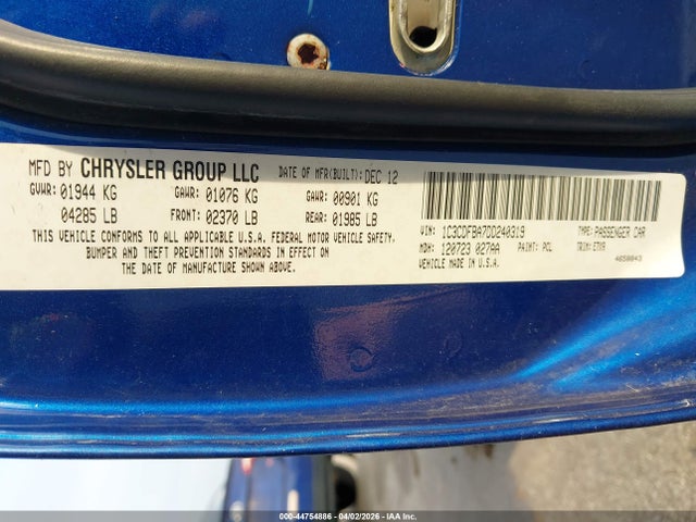 Продажа на аукционе авто 2013 Dodge Dart Sxt, vin: 1C3CDFBA7DD240319, номер лота: 44754886