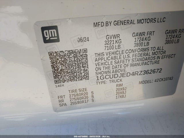 1GCUDJED4RZ362672 Chevrolet Silverado 1500 4wd Standard Bed High Country