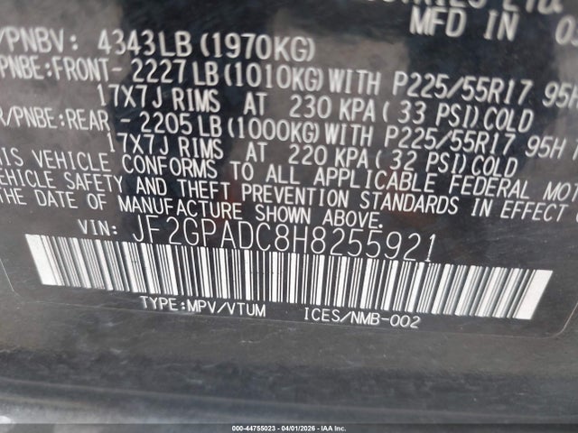 Продаж на аукціоні авто 2017 Subaru Crosstrek 2.0i Premium, vin: JF2GPADC8H8255921, номер лоту: 44755023