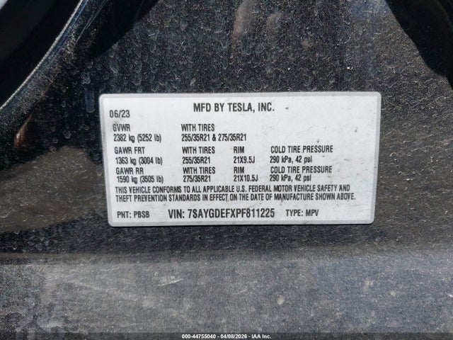 7SAYGDEFXPF811225 Tesla Model Y Performance Dual Motor All-wheel Drive