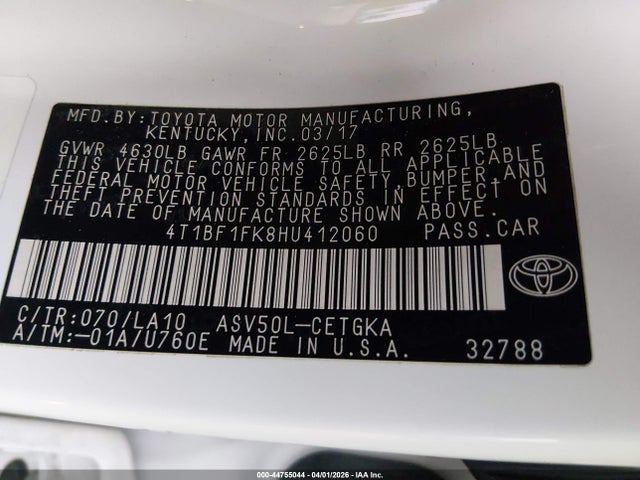 4T1BF1FK8HU412060 Toyota CAMRY XLE