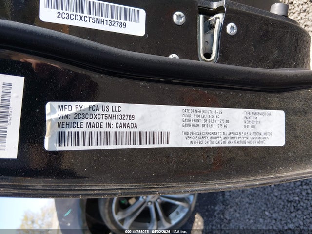 Продаж на аукціоні авто 2022 Dodge Charger R/t, vin: 2C3CDXCT5NH132789, номер лоту: 44755075
