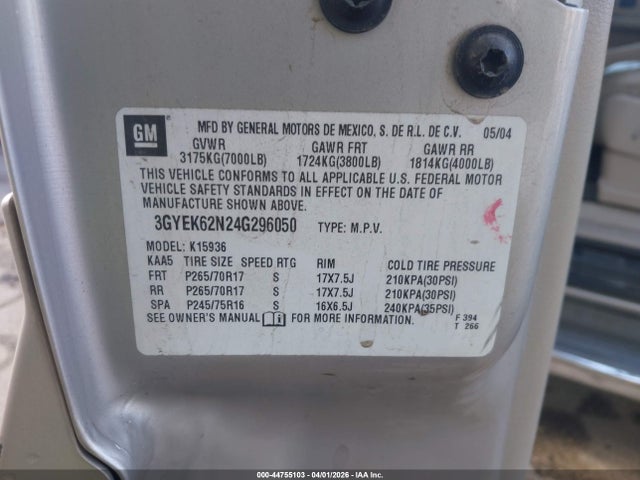 2004 CADILLAC ESCALADE EXT 3GYEK62N24G296050 Photo 8