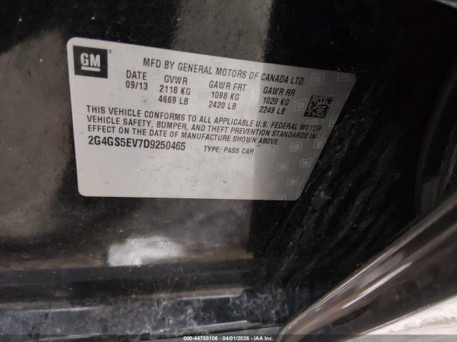 Продаж на аукціоні авто 2013 Buick Regal Turbo - Premium 1, vin: 2G4GS5EV7D9250465, номер лоту: 44755106
