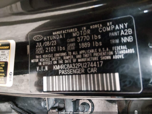 Продаж на аукціоні авто 2023 Hyundai Venue Sel, vin: KMHRC8A32PU274417, номер лоту: 44755187