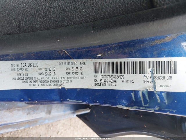 44755207 :رقم المزاد ، 1C3CCCAB9GN124565 vin ، 2016 Chrysler 200 Limited مزاد بيع