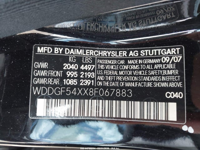 Aukcja sprzedaży 2008 Mercedes-benz C 300 Luxury/sport, vin: WDDGF54XX8F067883, numer aukcji: 44755234