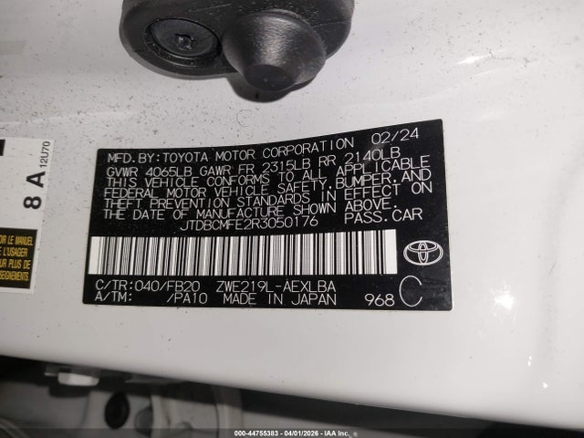 Toyota Corolla Hybrid Le 2024 JTDBCMFE2R3050176 Image 9