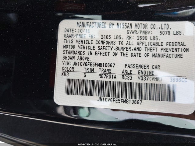JN1CV6FE5FM810667 Infiniti Q60