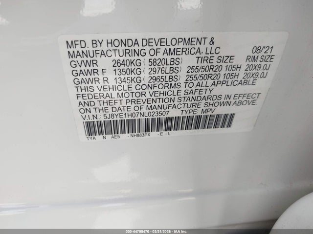 2022 ACURA MDX 5J8YE1H07NL023507 Photo 8