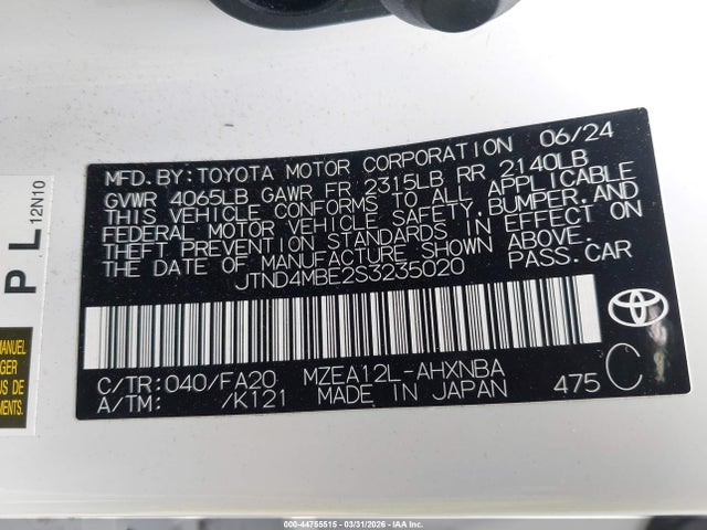 Toyota COROLLA SE 2025 JTND4MBE2S3235020 Image 9