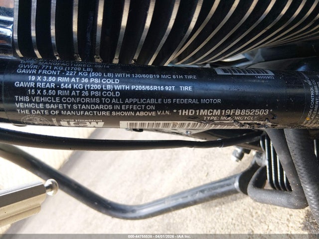 Harley-Davidson Flrt Free Wheeler 2015 1HD1MCM19FB852503 Image 10