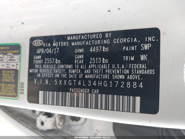 KIA Optima Lx 2017 5XXGT4L34HG172884 Image 9