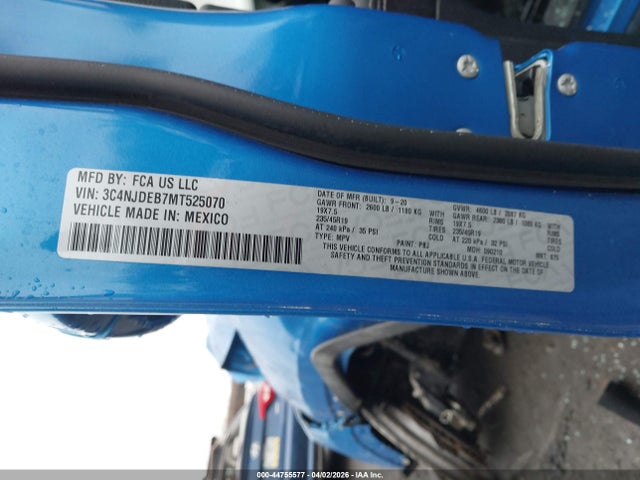 Продажа на аукционе авто 2021 Jeep Compass 80th Anniversary 4x4, vin: 3C4NJDEB7MT525070, номер лота: 44755577