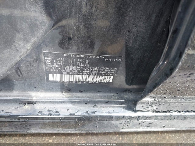 2023 Subaru Impreza Base 5-door მანქანა იყიდება აუქციონზე, vin: 4S3GTAB65P3711408, აუქციონის ნომერი: 44755655
