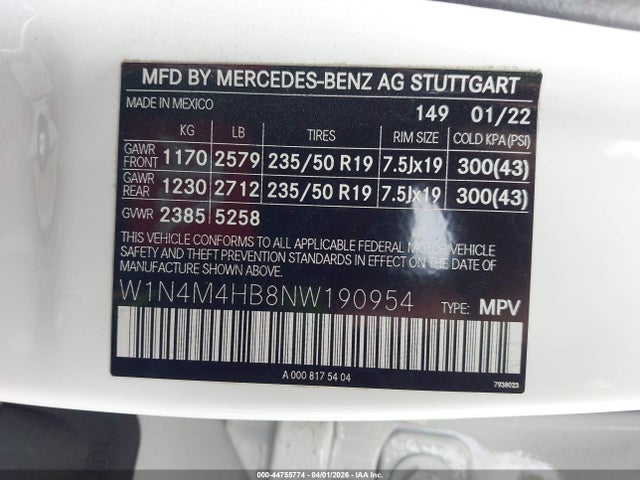 2022 MERCEDES-BENZ GLB 250 W1N4M4HB8NW190954 Photo 8
