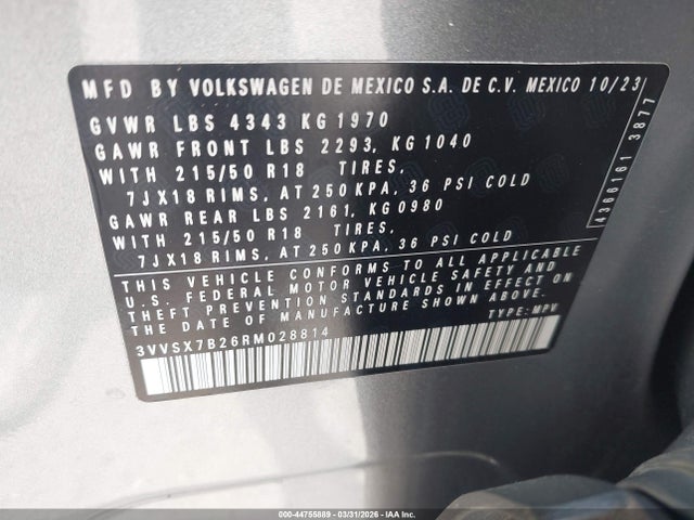 2024 VOLKSWAGEN TAOS 3VVSX7B26RM028814 Photo 8