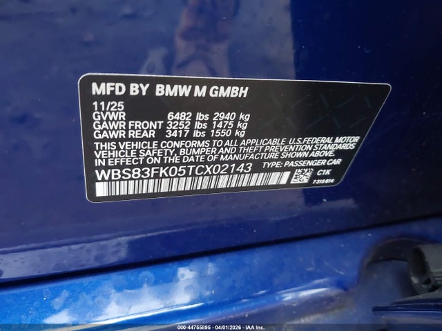 WBS83FK05TCX02143 BMW M5