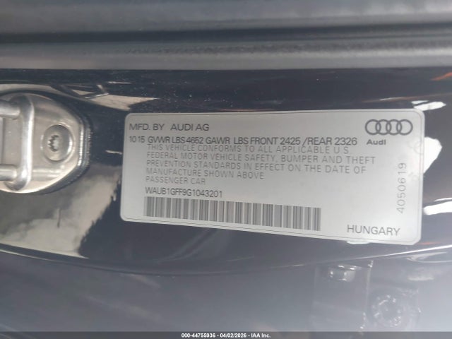 WAUB1GFF9G1043201 Audi S3 2.0t Premium Plus