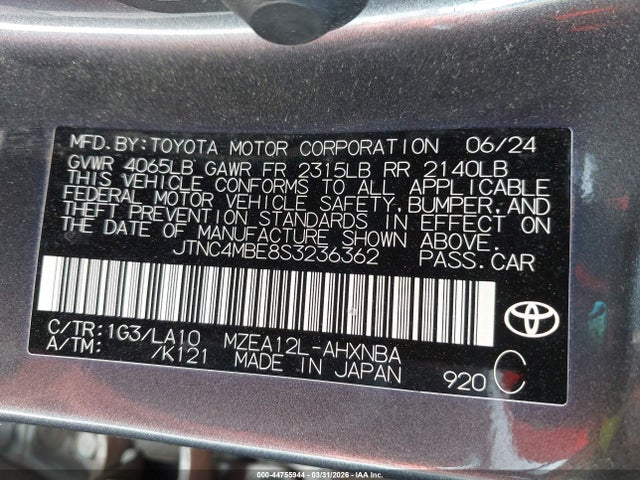 Toyota Corolla Xse 2025 JTNC4MBE8S3236362 Image 9