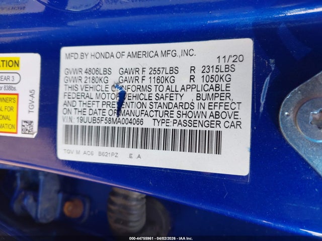 Acura Tlx A-spec Package 2021 19UUB5F58MA004066 Image 9