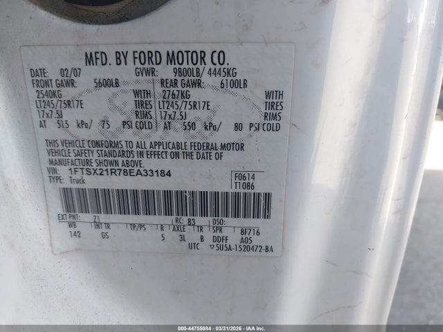 2008 FORD F-250 1FTSX21R78EA33184 Photo 8
