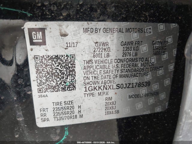 1GKKNXLS0JZ178539 GMC Acadia Denali